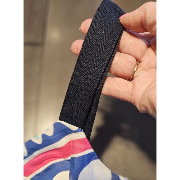 Vineyard Vines Striped Tiered Maxi Dress Geometric Babydoll Silk Blend Size 2 - Picture 8 of 8